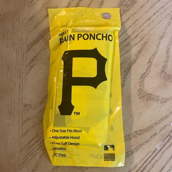 NWT Pittsburgh Pirates WinCraft Logo Rain Poncho, officially licensed,pvc-free - Picture 4 of 6